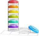 AUVON Stackable Pill Organizer para uso flexível, extra grande caso de comprimido semanal com design de enchimento eficiente, caixa de pílulas colorida 7 dias fácil de rastrear, recipiente de pílulas para medicamentos, vitaminas, óleo de peixe