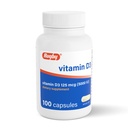 Rugby Vitamina D3 5.000 UI (125 mcg) - Suplemento dietético de vitamina D para Saúde Óssea, Dentes e Imune, 100 Cápsulas