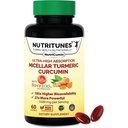Suplemento de Curcumina Turmérica 1000mg para Suporte Conjunto-185x Biodisponível e alta absorção com Tecnologia NovaSOL – 60 NutriCumin Softgels
