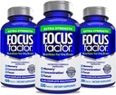 Fator de Foco Adultos Força extra, 120 Suplemento de Contagem de Cérebro para Memória, Concentração, Foco- DMAE, Vitamina D, DHA- Suplemento de Saúde do Cérebro – Fórmula confiável- Vitaminas Cerebrais, Pílulas Focais (3 Pack)
