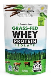 Opportuniteas Grass Fed Vanilla Whey Protein Isolate Powder - 22g de pó de proteína sem adoçantes artificiais, vacas sem hormônios, não OGM - 1lb