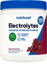 Nutricost Electrolyte Complex Powder (120 Servings, Grape) - Hydration Supplement Drink Mix com vitaminas e minerais