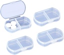 Caixa de pílulas 4PCS para bolsa pequeno organizador de pílulas portátil viagem diária containers de pílulas AM & PM Mini caixa de pílulas Vitamina, óleo de peixe, Supplement Holder