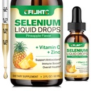 Selenium Liquid Drops, 200mcg Liquid Selenium Supplement with Vitamina C & Zinc, Support for Imune System, Antioxidante & Saúde do Coração, Alta Absorção, Sabor de Abacaxi, 2 Fl Oz
