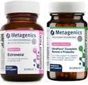 Metagenics Herwellness Estrocera (30 comprimidos) & UltraFlora completo Probiótico feminino (30 cápsulas) - Suporte de menopausa livre de hormônios - Aids Saúde Digestiva