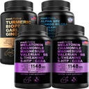 MEDCHOICE Turmeric & Ginger (120ct), Melatonina do sono (180ct), e Nootropic Brain (60ct) Suplemento Bundle - Trio de bem-estar para o cérebro, sono, & apoio imunológico - Vegan, Não-GMO, Gluten-Free