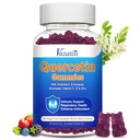 Quercetin com gomas de bromelaína, Quercetin 1200MG com Zinco de vitamina C e Elderberry para sistema imunológico e alergia, Mastigable & Vegan Gummies, 60 Cts