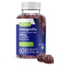 Viteey Ashwagandha Gummies com Ginseng & Limão Balm - Mood, Calmo & Stress Support Suplementos Ashwagandha - Vegan, Sem glúten - 60 Contagem