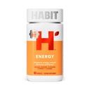 Habit Energy Supplement (60 Cápsulas) - Novo Look, Suporta Energia, Alerta e Foco, Cafeína natural, Vitaminas B & C, Extrato de chá verde, Vegan, Não-GMO (1 pacote)