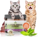 Strawfield Animais de estimação L-Lysine Imune Suporte para Gatos e Gatinhos - 200g Flavor de Flavor de Frango com Scoop, Imune Health Supplement Cat Cold Relief, Espirros, Congestão, Correndo Nariz, Olhos Aguados
