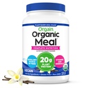 Orgain Orgânico Vegan proteína de substituição de refeições em pó, feijão de baunilha - 20g proteína baseada na planta, sem glúten, leite grátis, Lactose livre, Soja livre, Sem açúcar adicionado, Para smoothies & Shakes - 2.03lb