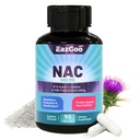 NAC Suplemento, N-Acetil Cysteine Cápsulas 800mg, N-Acetil Suplemento com cardo de leite 200mg, Suporte antioxidante, Vegan, livre de OGM, NAC 90 Contagem (Pacote de 1)