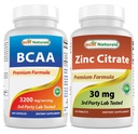 Melhores naturais BCAA 3200mg & Citrato de zinco 30 mg