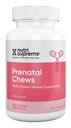 Nutri Supreme Vitamina Pré-natal, Vitaminas pré-natais mastigáveis para mulheres com 800 MCG de folato, gravidez completa multivitamin com ferro, Kosher, Cherry Flavor, 90 Conde