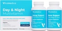 Rotina de dia e noite multivitamínicos, Energia e clareza mental, Bones e articulações, beleza, sono repousante, fonte de 30 dias, vitaminas A, C, D, E, complexo B, magnésio, biotina, zinco, botânicos e minerais