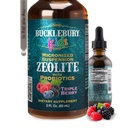 BUCKLEBURY Liquid Zeolite Detox para Crianças com Probióticos - Açúcar Free Natural Berry Flavour Probióticos para Crianças - Zeolite Heavy Metal Detox e Imune Support - 2 Fl Oz