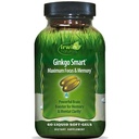 Irwin Naturals Ginkgo Smart Powerful Nootropic Brain Booster - Suporta Memória Máxima, Foco e Clareza Mental com DMAE, Clubmoss, Choline & Acetil L-Carnitina - 60 Liquid Softgels