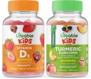 Vitamina D vivo Crianças + Curcumina alcaçuz Crianças, chicletes Bundle - Grande degustação, Suplemento Vitamina, Gluten Free, GMO Free, chiclete mastigável