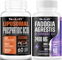 Ácido fosfatídico 2000mg com Fadogia Agrestis 1400mg e Tongkat Ali 1000mg para o pacote máximo de força, energia e musculação