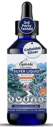 Optivida Saúde Coloidal Prata Líquido (4 onças) – Premium Nano Silver Coloidal Supplement for Daily Wellness & Imune Support, Natural Liquid Silver Hydrosol for Adults & Kids, Non-GMO, Gluten-Free