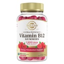 Solgar Metil B12 chicletes para adultos 1.500mcg Vitamina de ultra potência para energia e apoio ao metabolismo, Framboesa sabor, Vegan & Gummy sem glúten para mulheres e homens, 2 meses de fornecimento, 60 Servings, 2g Açúcar