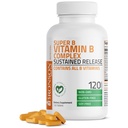 Bronson Super B Vitamina B Complexo Mantido Lenta Libertação (Vitamina B1, B2, B3, B6, B9 - Ácido Fólico, B12) Contém todas as vitaminas B 120 comprimidos