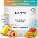 Pacotes de Hidratação Nectar - Eletrolíticos em Pó - Açúcar Livre & 0 Caloria - Eletrolíticos líquidos de frutas orgânicas diariamente IV Pó para Alivio de Desidratação e Reidratação (Pacote Tropical Variety 30)
