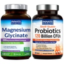 Vitalidade inata Glicinato de magnésio & Probióticos 120 Bilhões Bundle, Não-GMO, Não Gluten Dairy Soy & Vegan, Magnésio (120 Caps) & Probiótico (30 Caps)