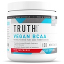 Verdade Nutrição Vegan BCAA Pó- 2:1:1 Razão Natural BCAAs Aminoácidos Pó para Energia, Muscle Building, Pós treino Recuperação Beber para recuperação muscular (Red Framboesa, 30 Servings)
