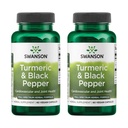 Swanson Turmeric & Black Pepper - Saúde Orgânica Conjunta, Saúde do Coração, Digestão e Suplemento de Apoio ao Fígado - Fórmula Natural para Maior Biodisponibilidade e Absorção - (60 Cápsulas Veggie) 2 Pack