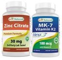 Citrato de zinco 30 mg e vitamina K2 (MK7) com D3