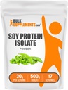 BulkSupplements.com Soja proteína isolate pó - Vegan proteína em pó, sem sabor - Puro e sem glúten, 30g por serviço, 500g (1.1 lbs) (Pacote de 1)