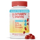 SmartyPants Kids Multivitamin Gummies, Livre de Açúcar: Omega 3 (ALA), Vitamina D3, C, Vitamina B12, B6, A, K & Zinco para suporte Immune, Biotina, Eritritol Livre, Morangueiro Banana, 44 contagem (22 dia de fornecimento)