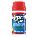 Redutor de Ácido Completo Pepcida + Antiácido para Reflux Ácido, 10mg Famotidina, 800mg Carbonato de Cálcio e 165mg Hidroxido de Magnésio por Comprimido de Azia, Mastigação de Antiácido, Frutas Tropicais, 50ct