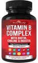 Vitaminas Complexo Super B Divina recompensa - Todas as vitaminas B incluindo B12, B1, B2, B3, B5, B6, B7, B9, Ácido Fólico - Suplemento Vitamina B - Suporte Metabolismo Energia Saudável - 90 Cápsulas Vegetarianas