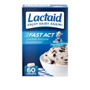Lactaid Fast Act Lactose Intolerance Relief Caplets, Lactase Enzyme para prevenir o gás, inchaço e diarréia Devido à sensibilidade à lactose, Suplementos de serviço único para viagem e em andamento, 60 contagem