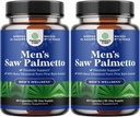 Saw Palmetto para homens com Beta Sitosterol - Saw Palmetto Extrair suplemento de suporte de próstata para a saúde dos homens e melhor controle de bexiga Plus Restoring Suplemento de cabelo para a saúde do cabelo para os homens - 2 Pack