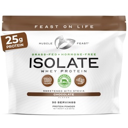 Massa muscular Festival Whey-Fed Proteína Isolate, Todos os Hormônios naturais Free Pasture Criado, Whey Isolate Protein Pó para homens e mulheres, Limpo, sem glúten, Delicious Isolate Protein - Chocolate, 2lb