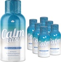 Calma & Fácil - Tiro de alívio de estresse natural, KSM-66 Ashwagandha, Suntheanina L Theanina, Refrigerante Adaptogen Drink, Relaxação, Foco, e Humidade 2 oz garrafa líquida (6 Pack)