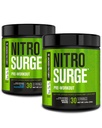 Fábrica Jacked NITROSURGE Pre Treino Suplemento para Energia, Ganhos de Força Instantânea, Foco Limpo, e Bombas Intensas (framboesa Azul, 30 Servings & Ártico Branco, 30 Servings)
