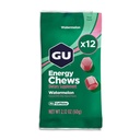 GU Energy Chews, Gummies de energia de melancia com eletrólitos, Vegan, Gluten-Free, Kosher, Cafeína-Free, e Dairy-Free On-The-Go Energy para qualquer treino, 12 Bags (24 Servings Total)