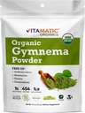 Vitamatic Certified USDA Organic Gymnema Leaf Powder – 1 Libra (16 Ounces) – Suporte de ervas naturais para a saúde geral