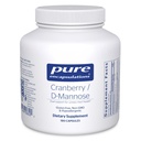 Encapsulamentos puros D-Mannose de cranberry - Suporta saúde de trato urinário* - com sólidos de frutas de cranberry - Vegan & Suplemento dietético não-GMO - 180 Cápsulas