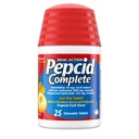 Redutor de Ácido Completo Pepcid + Antiácido para Reflux Ácido, 10mg Famotidina, 800mg Carbonato de Cálcio e 165mg Hidroxido de Magnésio por Comprimido de Azia, Mastigação de Antiácido, Frutas Tropicais, 25ct