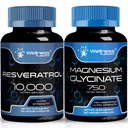 WELLNESS LABSRX Resveratrol Cápsulas 10000 - Cápsulas de glicinato de magnésio