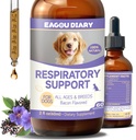 EagouDiary Dog Cough Tratamento,Liquid Kennel Cough Tratamento com Lisina, Mullein, Vitaminas, Suplemento Natural para Canino Respiratório, Espirros, Seco, Wet & Barky Relief (60mL/2 Fl Oz)