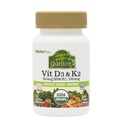 Naturezas Plus Fonte de Vida Jardim Vitamina D3 & K2-60 Cápsulas Vegan - Promove suporte ósseo, Função imunitária, Saúde cardiovascular & equilíbrio de humor - Vegan, Gluten Free - 60 Servings