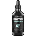 Biotina Líquida 10.000 mcg com Vitamina C – Alta Potência Cabelo, Pele e Nail Support – Absorção Rápida Gotas de Biotina – Fonte de 60 dias – 2 onças