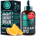 Vegan Vitamina B12 Drops Líquidos - Fast-Acting B12 Sublingual 5000 mcg Suplemento de metilcobalamina - Energia, memória e suporte de humor - alta potência um-Dropper por dia - Natural Citrus Flavor - 2 onças