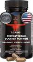 Impulso Anabólico & Muscle Builder, T-GAINS Testosterona Suplemento para Homens, TRT Test Booster & Estrogen Blocker, HGH Suplementos para Homens - Tongkat Ali Fadogia Agrestis para Crescimento Músculo, 120 Caps